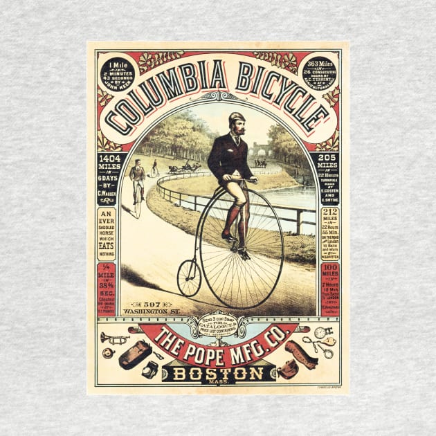 Columbia Bicycle Advertisement America Boston Vintage by vintageposters